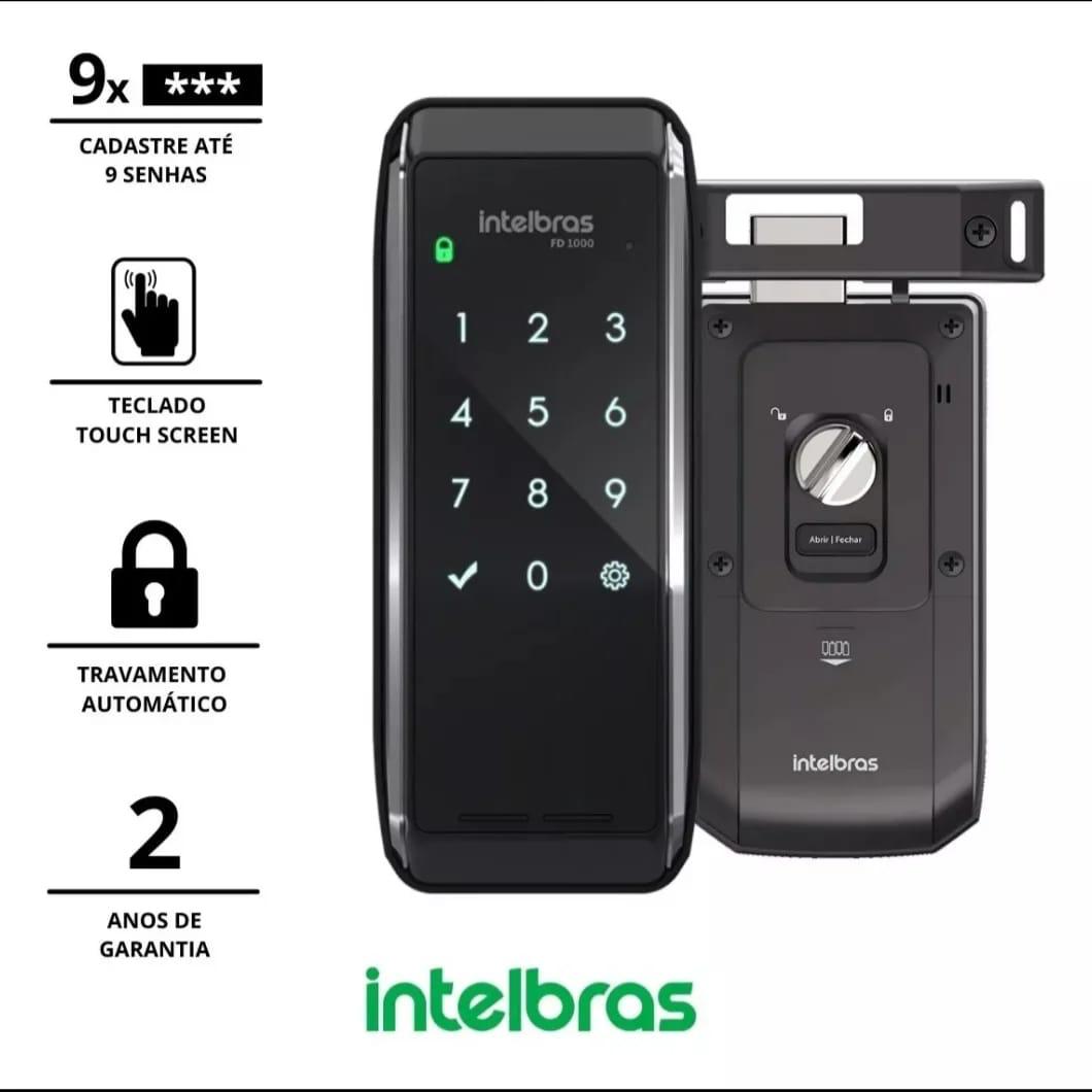 Fechadura digital Intelbras FD 1000 com teclado touch screen